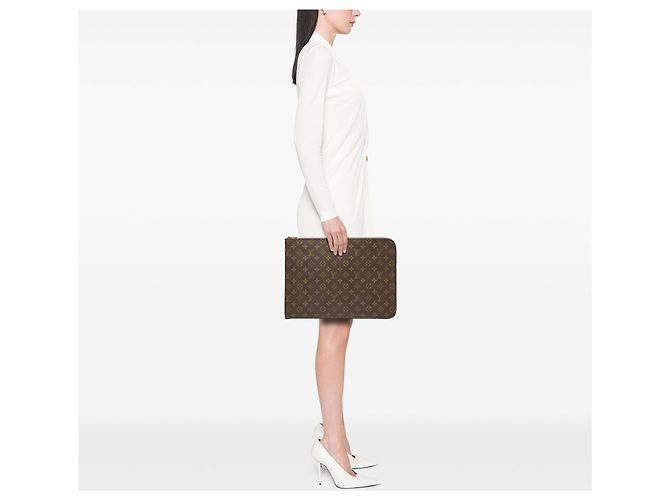 Borsa Business Portfolio Poche Documents Monogram Louis Vuitton Marrone - vista 7