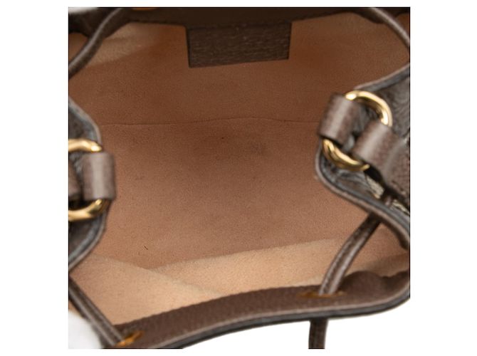 Borsa secchiello Gucci Mini GG Supreme Web Ophidia Beige - vista 4