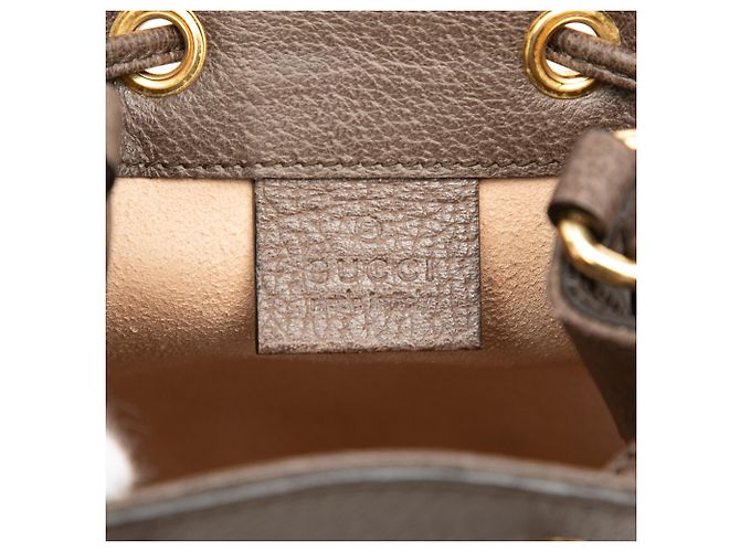 Borsa secchiello Gucci Mini GG Supreme Web Ophidia Beige - vista 5