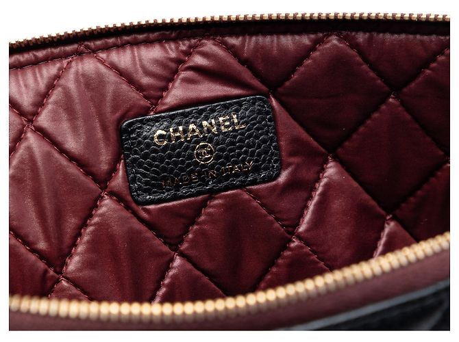 Clutch Chanel Large Quilted Caviar O Case Nera Nero - vista 5