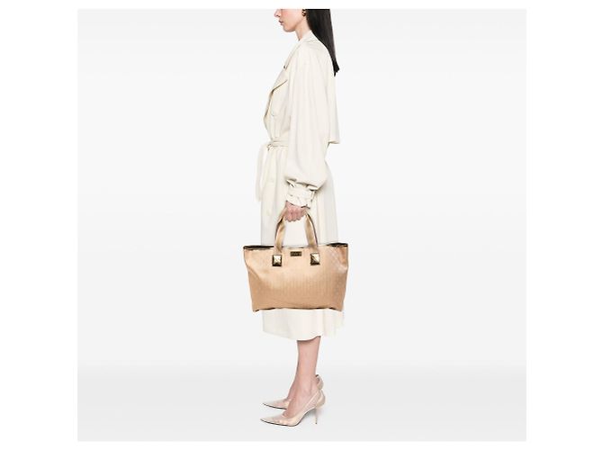 Tote Gucci GG Canvas Web oro D'oro - vista 7