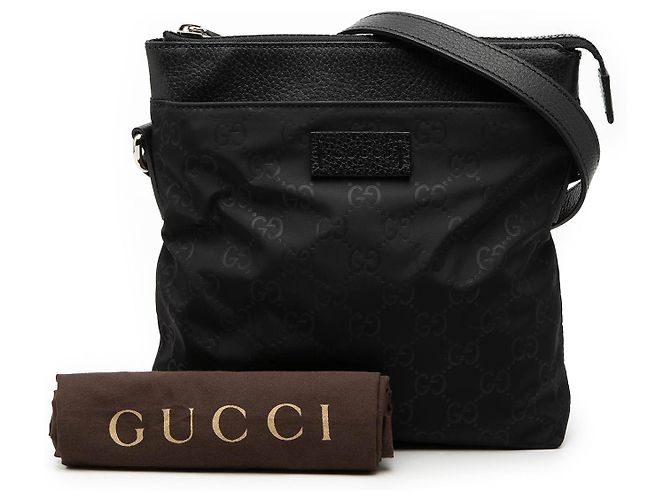 Borsa a tracolla Gucci GG in nylon nera Nero - vista 8