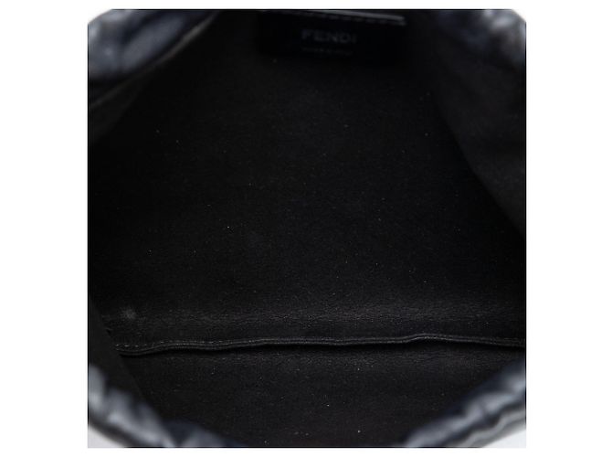 Borsa pouch Fendi in pelle nera Nero - vista 4