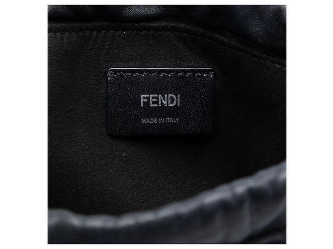 Borsa pouch Fendi in pelle nera Nero - vista 5