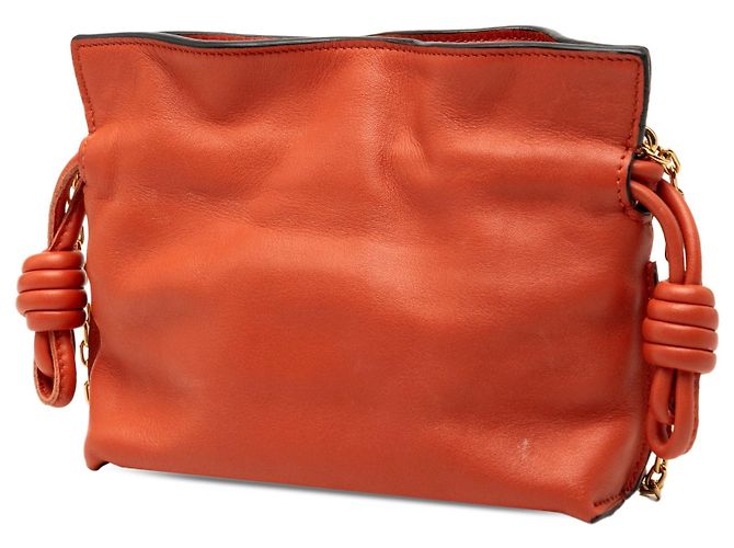 Borsa a tracolla Nano Leather Flamenco Knot Chain LOEWE Arancione - vista 2