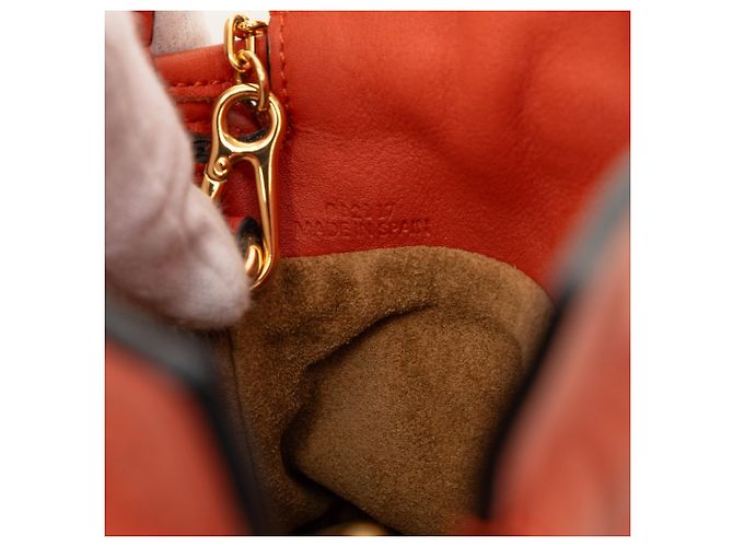 Borsa a tracolla Nano Leather Flamenco Knot Chain LOEWE Arancione - vista 6