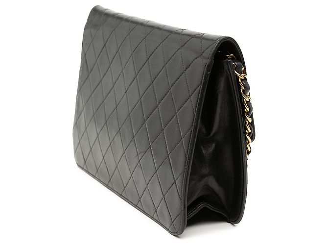Borsa a tracolla Chanel Medium CC Quilted Lambskin Single Flap Nera Nero - vista 2