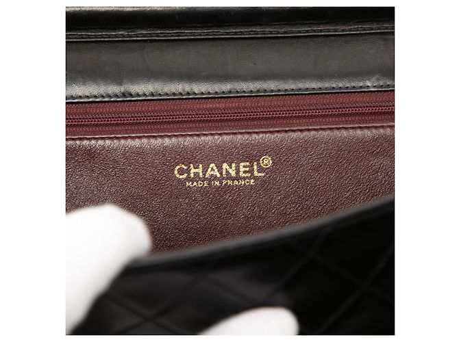 Borsa a tracolla Chanel Medium CC Quilted Lambskin Single Flap Nera Nero - vista 5