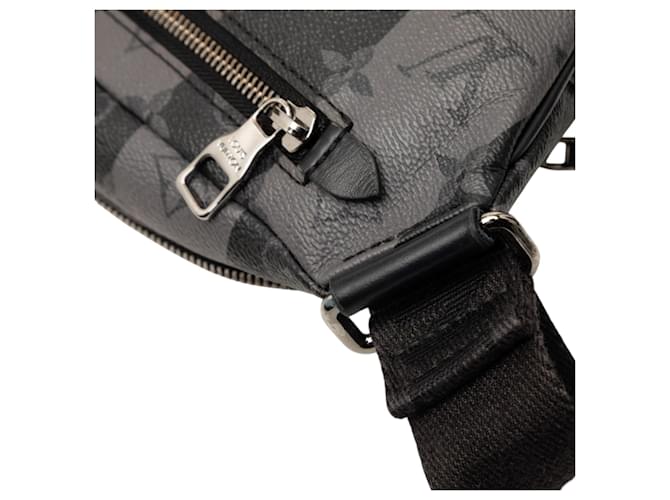Borsa Sling Modulare Louis Vuitton Monogram Eclipse Stripes Nera Nero - vista 8