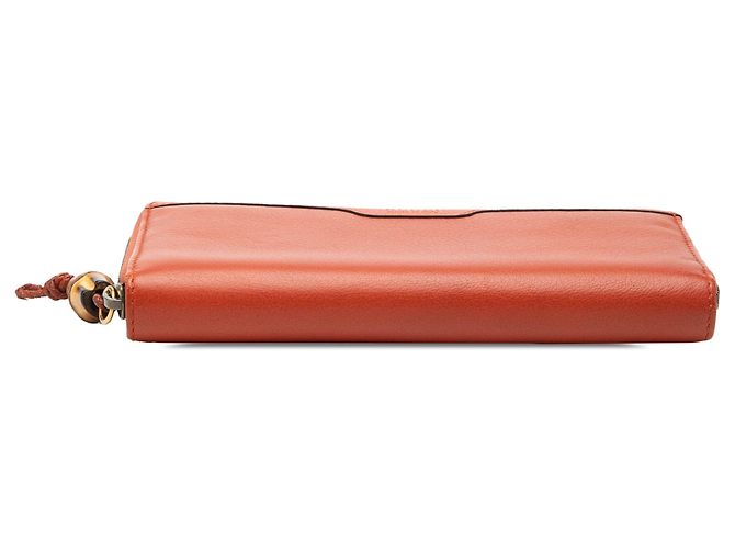 Bamboo Portafoglio Gucci in pelle arancione con zip e bambù - vista 3