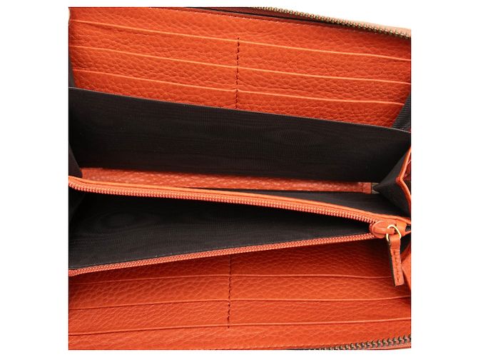 Bamboo Portafoglio Gucci in pelle arancione con zip e bambù - vista 4