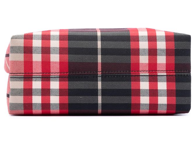 Borsa Tote Burberry House Check Canvas Rossa Rosso - vista 3