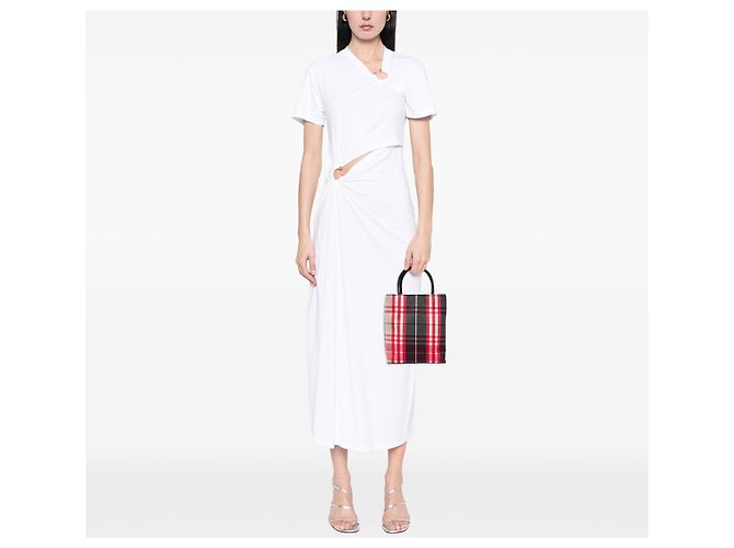 Borsa Tote Burberry House Check Canvas Rossa Rosso - vista 6