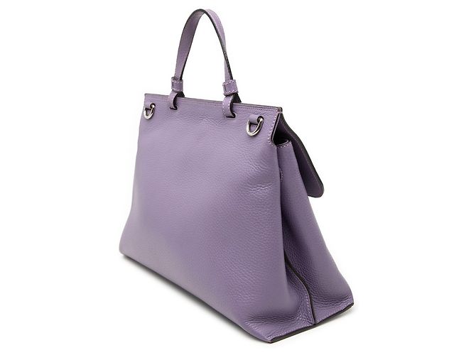 Gucci Medium Leather Bamboo Daily Satchel in Lila - Ansicht 2
