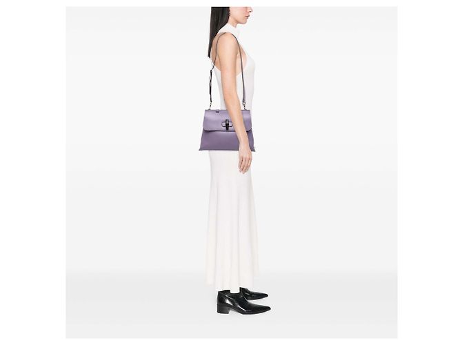 Gucci Medium Leather Bamboo Daily Satchel in Lila - Ansicht 6