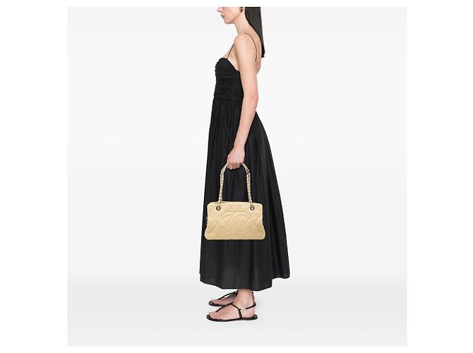 Borsa Chanel Petite Caviar Timeless Tote Bianca Bianco - vista 7