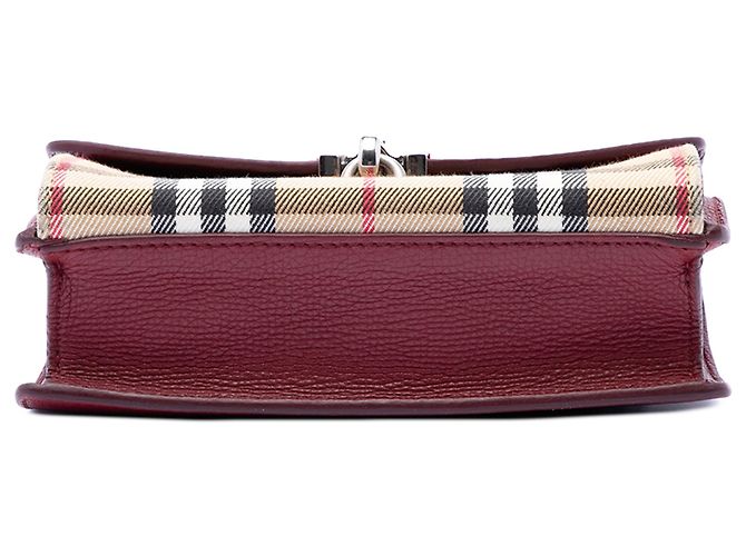Bolsa Tiracolo Derby Macken Burberry Small em couro e lona House Check vermelha Vermelho - vista 3
