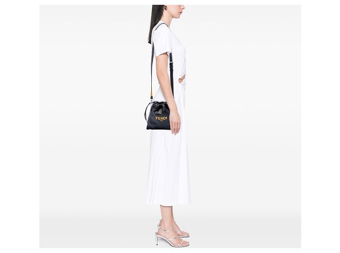 Pochette Pack in pelle nera Fendi Nero - vista 6