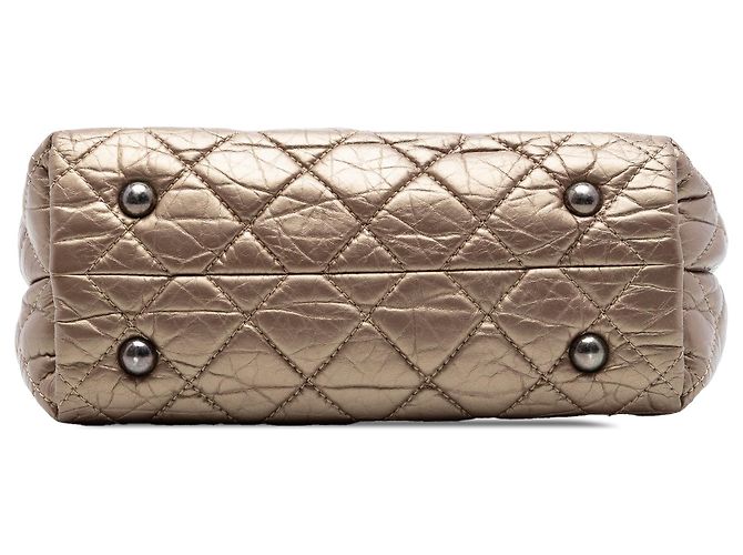Tote Reissue 2.55 em couro de vitelo envelhecido acolchoado marrom Chanel - vista 3