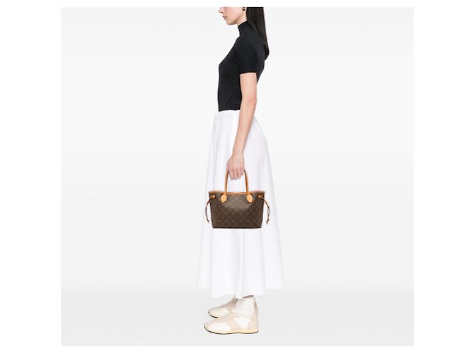 Borsa Tote Louis Vuitton Monogram Neverfull PM Marrone - vista 8