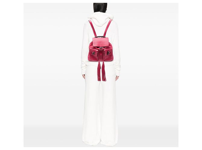 Bamboo Gucci Leder-Rucksack in Rosa mit Bambus-Quaste Pink - Ansicht 7