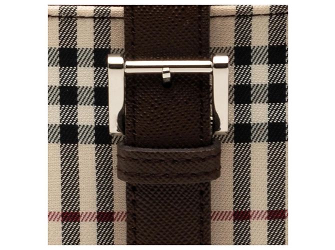 Borsa a tracolla Burberry House Check Canvas Beige - vista 6