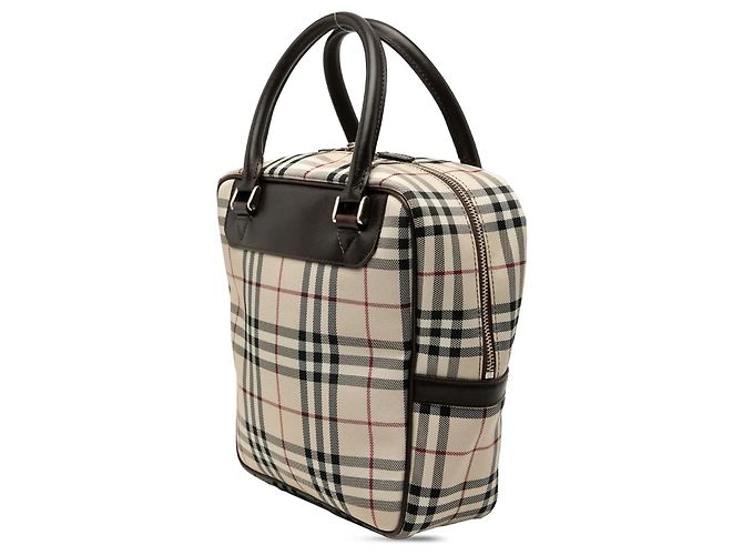 Borsa a mano Burberry House Check Canvas Beige - vista 2