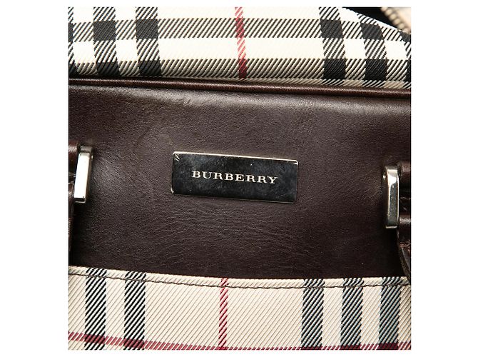 Borsa a mano Burberry House Check Canvas Beige - vista 5