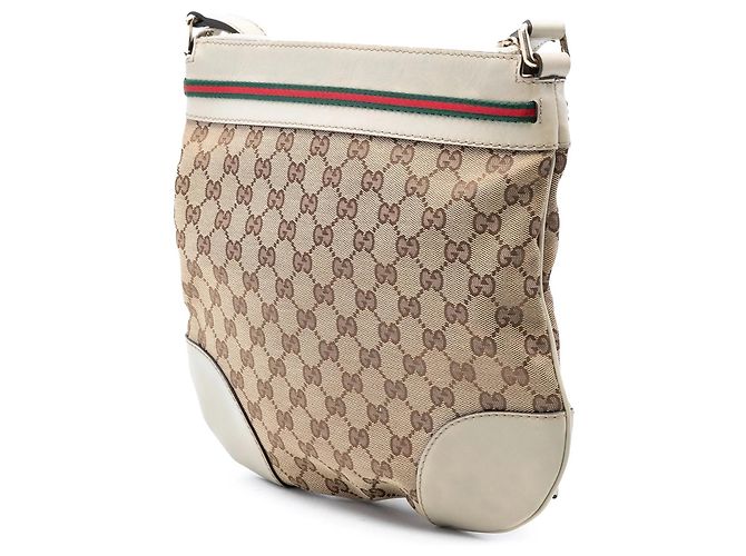 Borsa a tracolla Gucci GG Canvas Web Mayfair Beige - vista 2