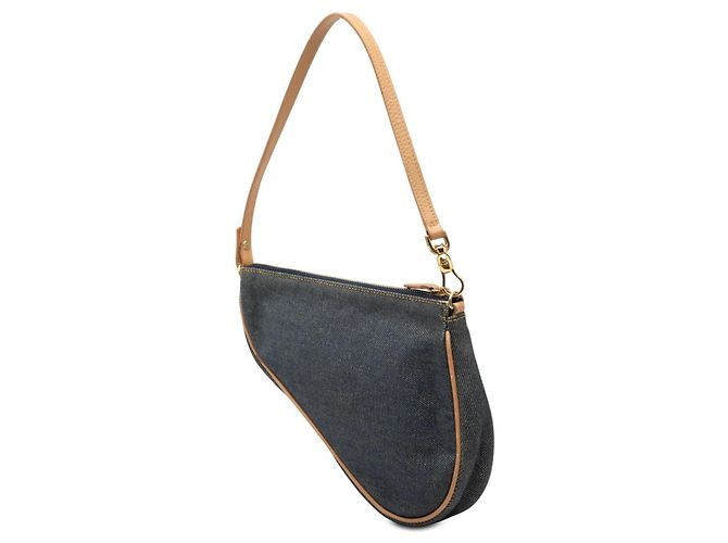 Borsa a tracolla Mini Denim Saddle Pochette Dior Blu - vista 2