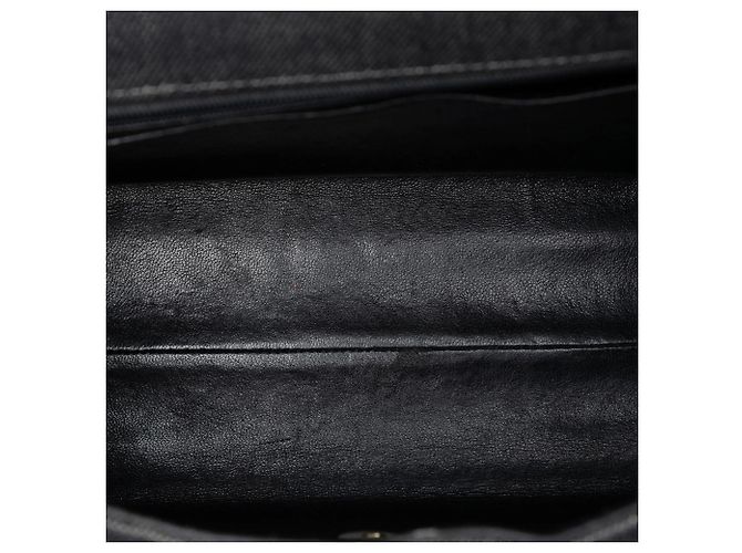 Borsa Kelly Chanel CC in denim nero con manico superiore - vista 4