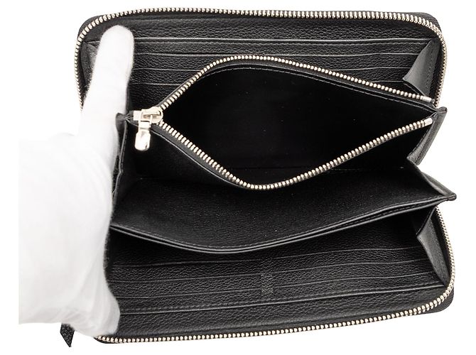 Black Louis Vuitton Leather Lockme Zippy Wallet - view 4