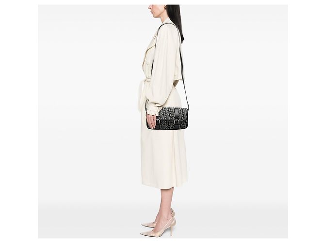 Borsa a tracolla Dior Diorissimo Trotter Canvas Nera Nero - vista 7