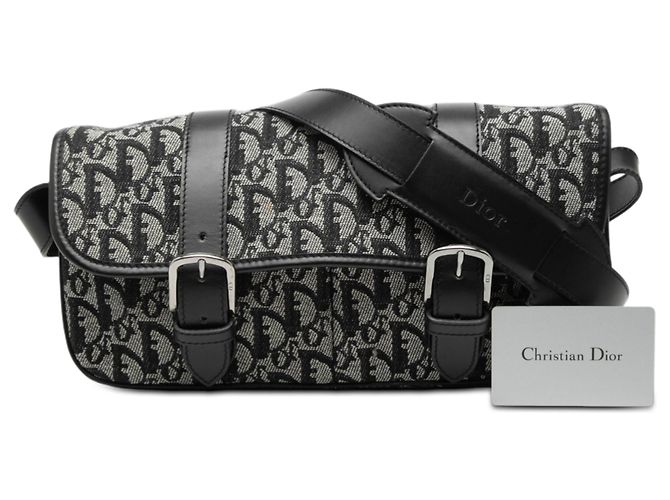 Borsa a tracolla Dior Diorissimo Trotter Canvas Nera Nero - vista 8