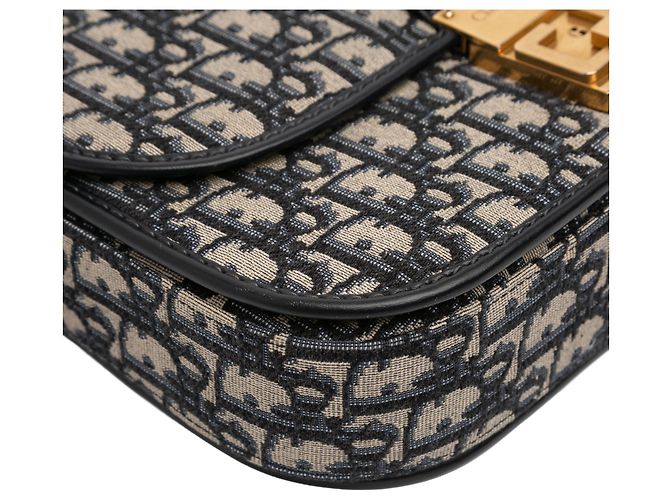Borsa a tracolla con patta Dior Oblique Canvas blu - vista 10