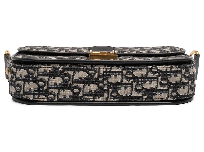Borsa a tracolla con patta Dior Oblique Canvas blu - vista 3