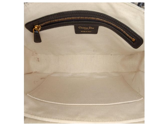 Borsa a tracolla con patta Dior Oblique Canvas blu - vista 4