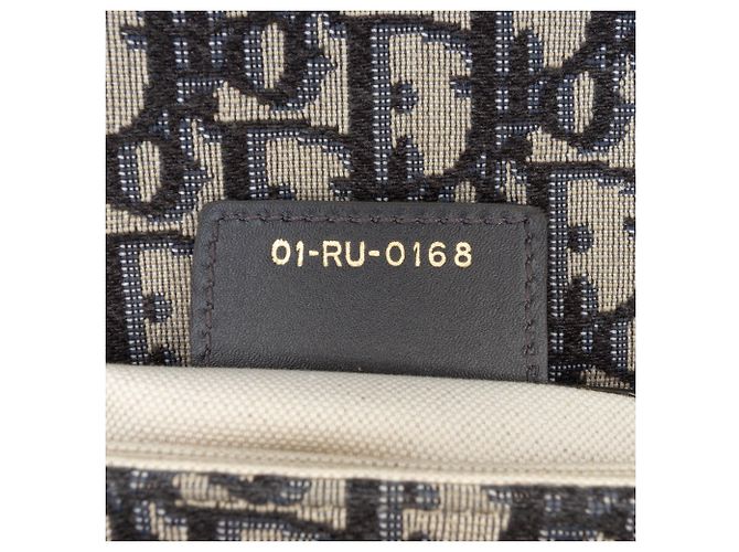 Borsa a tracolla con patta Dior Oblique Canvas blu - vista 6