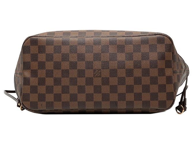 Borsa Tote Louis Vuitton Damier Ebene Neverfull MM Marrone - vista 3