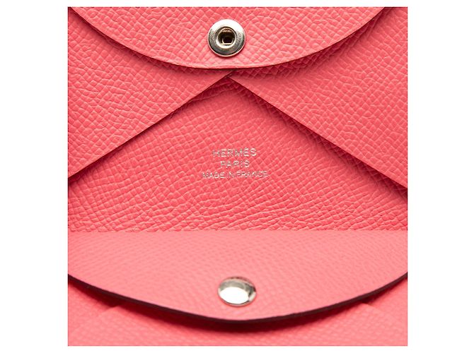 Cartera Rosa Hermès Epsom Calvi Duo y Monedero - vista 6