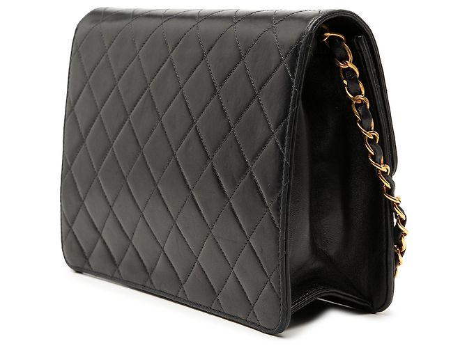 Borsa a tracolla Chanel Small CC Quilted Lambskin Single Flap Nera Nero - vista 2