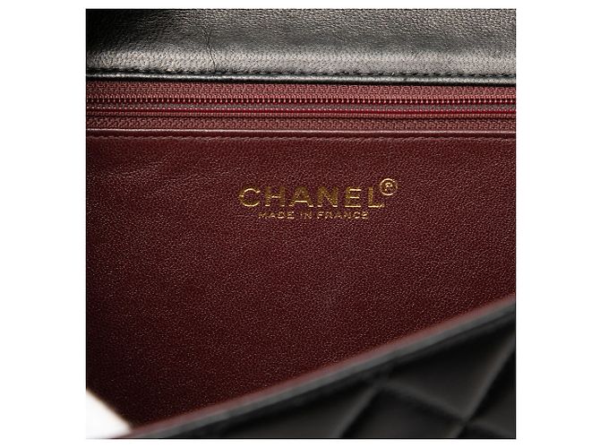 Borsa a tracolla Chanel Small CC Quilted Lambskin Single Flap Nera Nero - vista 5