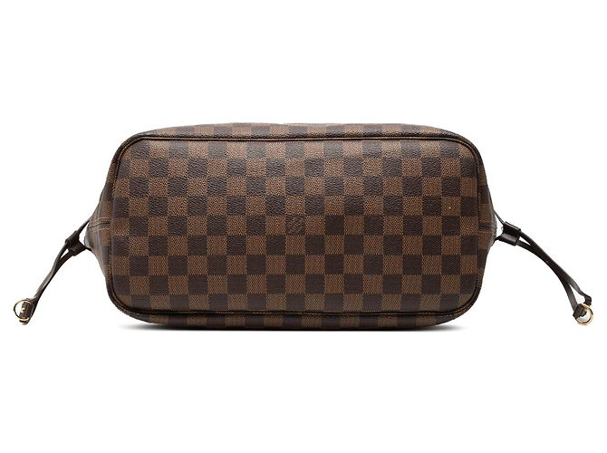 Borsa Tote Louis Vuitton Damier Ebene Neverfull MM Marrone - vista 3
