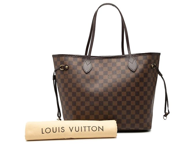 Borsa Tote Louis Vuitton Damier Ebene Neverfull MM Marrone - vista 8