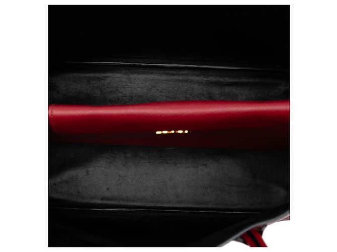 Borsa Satchel Doppia Prada Medium in Pelle Saffiano Rossa Rosso - vista 4