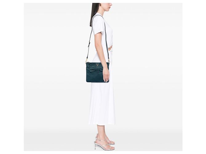 Borsa crossbody Prada Tessuto Fiocco Bow blu - vista 6