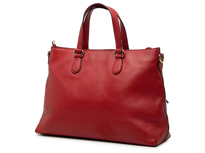 Bamboo Borsa satchel in pelle rossa con nappa di bambù Gucci Rosso - vista 2