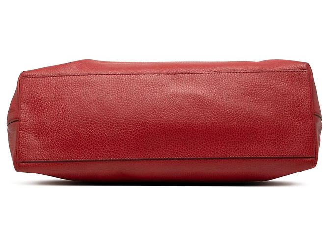 Bamboo Borsa satchel in pelle rossa con nappa di bambù Gucci Rosso - vista 3