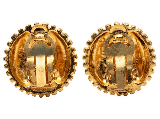 Orecchini a clip rotondi CC Chanel placcati oro D'oro - vista 2