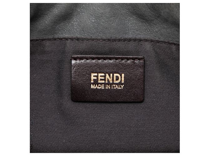 Tote Fendi in Nubuck Grigio con Catene FF - vista 6